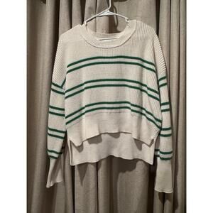 Green and white stripe Sweater